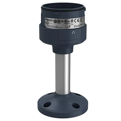 Image of Schneider Electric, XVUZ02, Harmony XVU, fixing plate with 100 mm aluminium pole for modular tower lights, black, 60