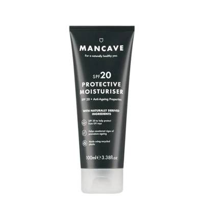 Image of ManCave Anti Ageing &amp; SPF 20 Moisturiser 100ml, Counteract Sign Of Premature Ageing, Natural Formulation With Rosehip Oil And Vitamin E, Vegan, Made Using Recycled Plastics, Packaging May Vary