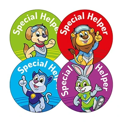 Image of 100 Special Helper Childrens Pupils School Teachers Reward Stickers 32mm Brainwaves Primary Teaching Services