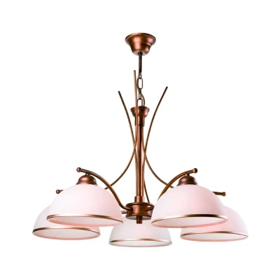 Image of Patrycja Retro Multi Arm Pendant Ceiling Light Brown, 5x E27