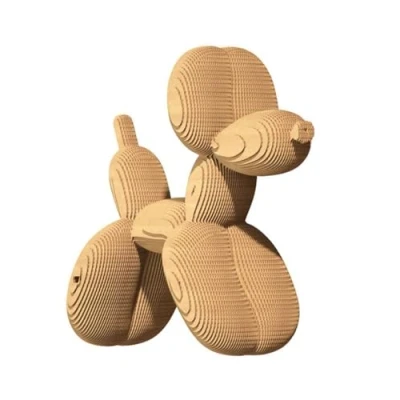 Image of 3D Puzzle Cardboard Sculpture Dog Balloon Age 14+ 122 Pieces Approx 18cm Tall