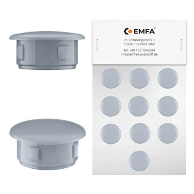 Image of Plug hole cover caps 30x25 mm 10 pcs. of plastic plugs Gray RAL 7040 screw EMFA®