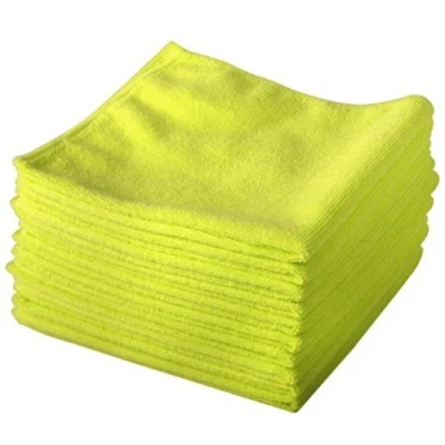 Image of 20 Pack of Yellow Microfibre Genuine Exel Brand Magic Cleaning Cloths. Chemical Free Cleaning. Anti Bacterial Microfiber Cloths for Amazing Smear Wiping.