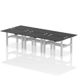 Image of Air B2B 1200x800mm Height Adjustable 6P Bench Desk CP Black/Silver