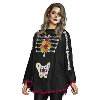 Image of Boland 10134296 Day of The Dead Poncho, Multicoloured
