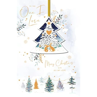 Image of Greeting Card The One I Love Xmas Tree Foiled &amp; Embellished Christmas 691926