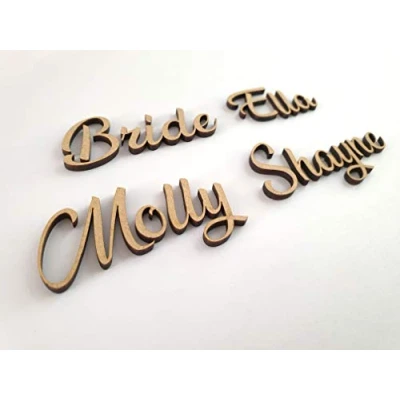 Image of Personalised Wooden Words/Script Names Letters/Wall Art Words/MDF Writing for Craft Wood Lettering