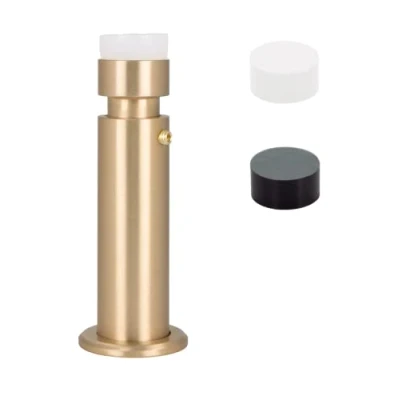 Image of EVI HERRAJES Adjustable Brass Wall Door Stopper, Installation with Screw on Threaded Base (Matte Brass)