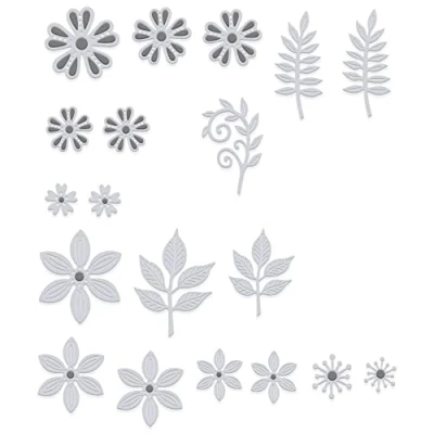 Image of Sweet Dixie Metal Cutting Dies Floral Embellishments,Silver