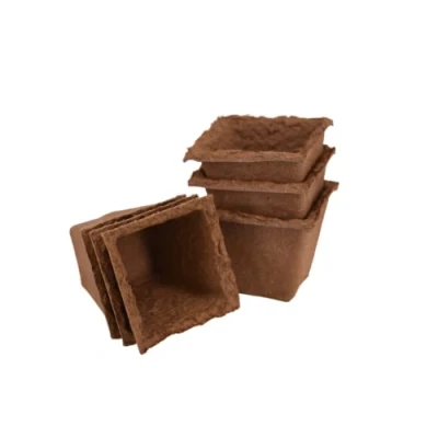 Image of Nutley&#039;s 6cm Square Biodegradable &amp; Organic Wood Fibre Plant Pots (50)