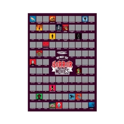 Image of 100 Horror Movies Scratch Poster