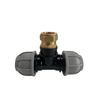 Image of mdpe Water Pipe Connector Copper Compression Fitting (25mm tee 15mm Copper)