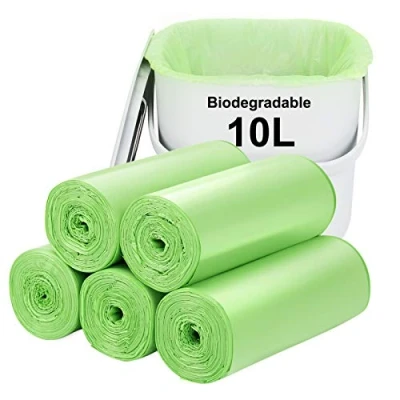 Image of Biodegradable Bin Bags 120PCS, 10L Small Liner for Countertop Bin.Aievrgad 2.6 Gallon Trash/Garbage/Rubbish Bags, 100% Recycled,Thick, degradable,compostable Food/Household/Garden Green