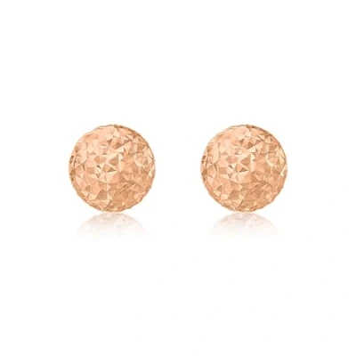 Image of Carissima Gold Women&#039;s 9 ct Rose 5 mm Diamond Cut Ball Stud Earrings