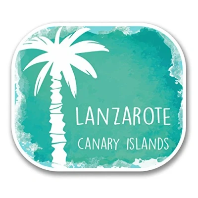 Image of 2 x 10cm Lanzarote Island Spain Vinyl Sticker Laptop Travel Luggage Label #6343 (10cm Wide 8.5cm Tall)
