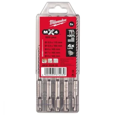 Image of Milwaukee Conjunto de Brocas SDS Plus RX4 5 PeÃ ‡ as