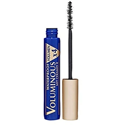 Image of L&#039;Oréal Paris Waterproof Mascara, Black Mascara for 4x More Volume and Strong Eyelashes, Voluminous Waterproof, No. 00 Black, (1 x 7.4) ml (Pack of 1)