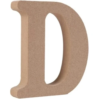 Image of Wooden MDF Letter D Size 13cm Arts &amp; Crafts Personalized Name Free Standing Letters (D)