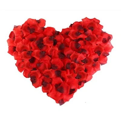 Image of SamHeng 1000Pcs Artificial Rose Petals, No Taste Emulation Silk Roses Petals for Wedding Party Valentine&#039;s Day Romantic Decorations Confetti Table Fake Flowers Petals(Dark Red)