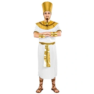 Image of TecTake dressforfun Men’s costume king Pharaoh Comfortable robe with borders on the arms Royal headpiece Beautiful tie belt (L No. 300352)