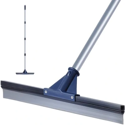 Image of DSV Standard Floor Squeegee for Concrete Floor, 17.5&quot; Large Broom Heavy Duty Tile with 62&quot; Handle Garage, Deck, Bathroom, Window, Glass