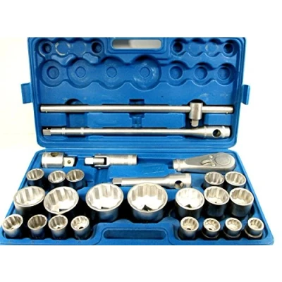 Image of Professional Engineering Quality 26Pc 3/4&quot;&amp; 1&quot; Drive Chrome Vanadium Socket Set SS301