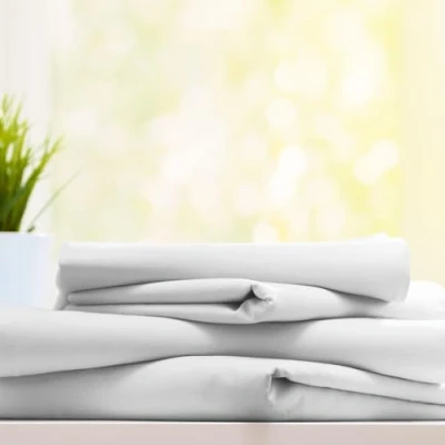 Image of Burrito Blanco Hospitality G12 Smooth Top Sheet 100% Cotton Single Bed 90 x 190 to 200 cm 90, White