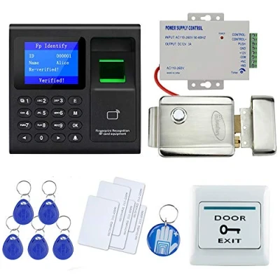 Image of OBO HANDS Full Set RFID Door Access Control System Kit With Multifunctional Electric Magnetic Lock + Power Supply +Exit Button 5 cards +5 keyfobs