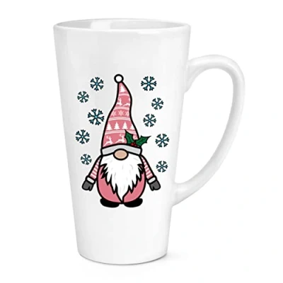 Image of Gonk Gnome Pink Festive Christmas 17oz Large Latte Mug Cup
