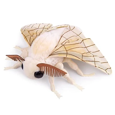 Image of lilizzhoumax Simulation Silk Moth Plush Toy 30cm/12inch Realistic Stuffed Animal Cute Toy, Super Soft Insect Home Decoration Toys, Gift for Kids