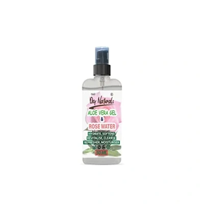 Image of Aloe Vera Gel + Rose Water 50ml Mist Facial Toner with and Hydrating, Cooling Glowing Skin for Moisturizing &amp; Soothing Perfect Face, Body Hair