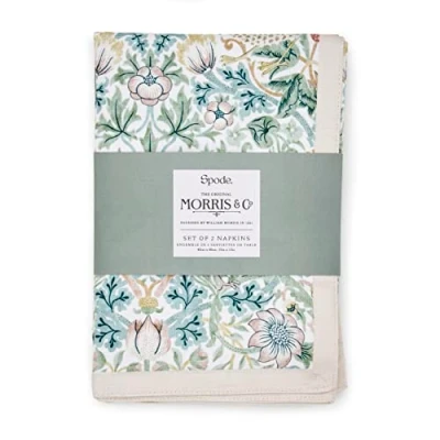 Image of Morris &amp; Co Strawberry Thief Set of 2 Napkins