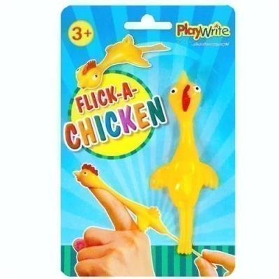 Image of Playwrite 3 X Children Kids Flick A Chicken Novelty Catapult Party Bag Toy Pinata Fillers