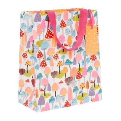 Image of Glick Large Gift Bag, Shining Shrooms, 315 x 260 135 mm, Luxury Recyclable Bag for Birthdays &amp; Celebrations