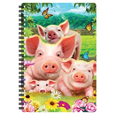 Image of 3D LiveLife A5 Notebook Pig Pen from Deluxebase. 80 Page Lenticular Notebook. Superb School or Office Stationery with Artwork Licensed Renowned Artist Michael Searle
