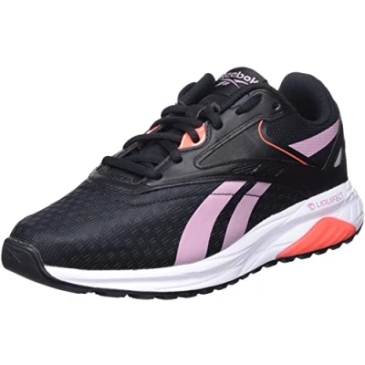 Image of Reebok Men&#039;s Liquifect 90 2 Sneakers, Core Black/Infused Lilac/Orange Flare, 4 UK