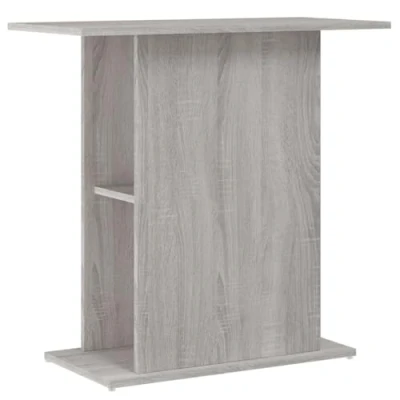 Image of vidaXL Grey Sonoma Aquarium Stand Engineered Wood Fish Tank Support with Storage Modern Design for Home Decor 36x75x72.5 cm