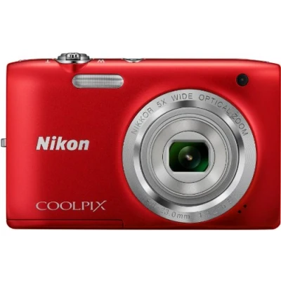 Image of Nikon Coolpix S2800 Digital Camera Compact 20.1 MP 720P 5x Optical Zoom Red (Renewed)