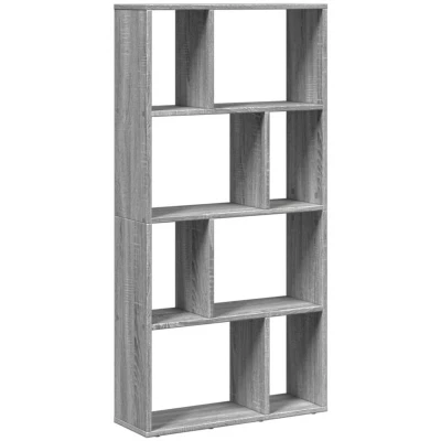Image of vidaXL Bookcase Bookshelf Rack Grey Sonoma Wood Storage Cabinet 60x20x120 cm
