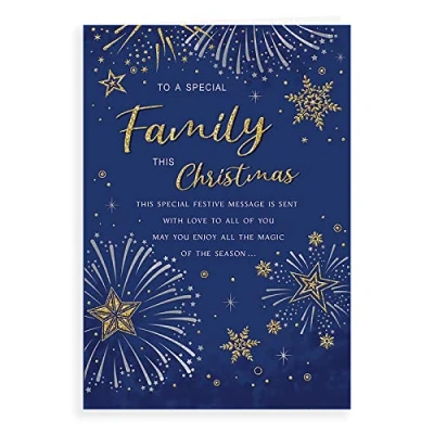 Image of Regal Publishing Modern Christmas Card To A Family 9 x 6 inches