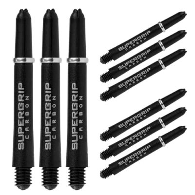 Image of Harrows Darts 3 x Sets of Supergrip Carbon Dart Stems 9 Shafts in Total Medium, Midi &amp; Short (Silver, Midi)