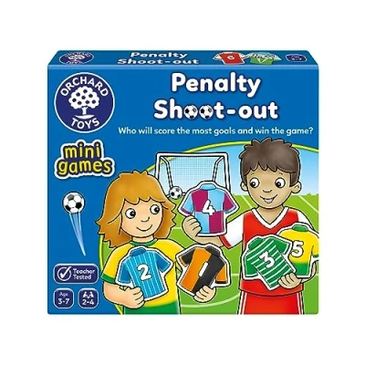 Image of Orchard Toys Penalty Shoot Out Mini Game Football Gifts for Boys, Girls, and Toddlers Number, Counting, Educational Games 3+ Year Olds Travel Kids 2 4 Players