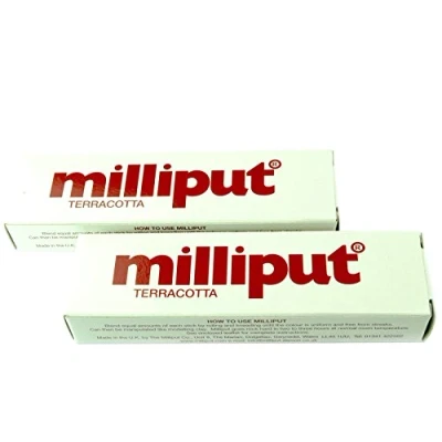 Image of Proops Milliput Epoxy Putty, Terracotta x 2 Packs. Modelling, Sculpture, Ceramics, Slate Repairs. (X1016a) Free UK Postage