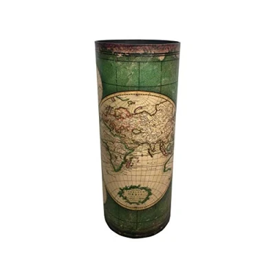 Image of Rebecca Mobili Umbrella Holders, Walking Stick Beige Green Canvas Vintage Style Home Furnishings Measurements: 49.5 x 20 cm (HxLxP) Art. RE6393