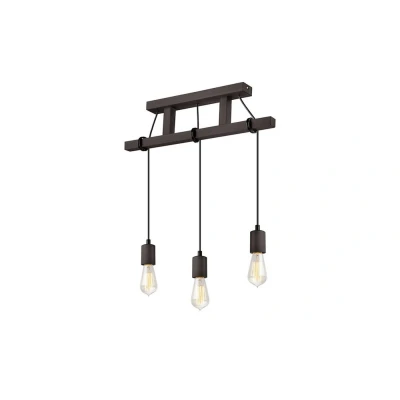 Image of Leon Industrial Slim Pendant Ceiling Lights Wenge, 1x E27