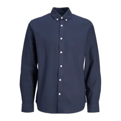 Image of JJ REBEL Men&#039;s Jreboscar Shirt Ls Noos, Blazer Navy, XL