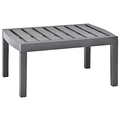 Image of vidaXL Outdoor Garden Table Durable and Weather resistant Plastic Mocha, Rectangular Ideal for Patio, Campsite