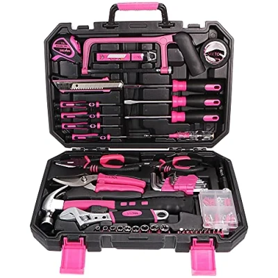 Image of SIXTOL Home Pink 128 Piece Tool Set in a Box