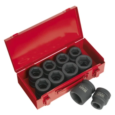 Image of Sealey Premier Impact Socket Set 10pc 1&quot;Sq Drive Metric/Imperial