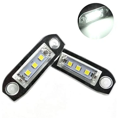 Image of VIGORFLYRUN PARTS LTD 2pcs Car LED License Number Plate Light For V olvo S80 XC90 S40 V60 XC60 S60 C70 V50 XC70 V70, 12V Error Free White Lamp